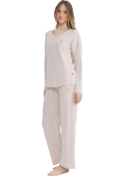 Kadın Uzun Kollu V Yaka Pijama Takımı S25090