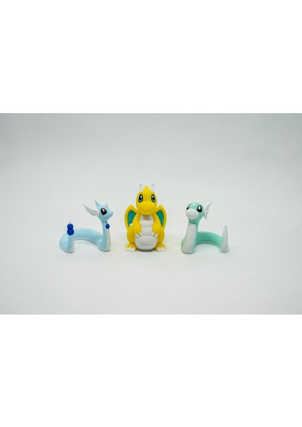 Dratini - Dragonair - Dragonite Pokemon 3D Model Evrim 3lü Tüm Set