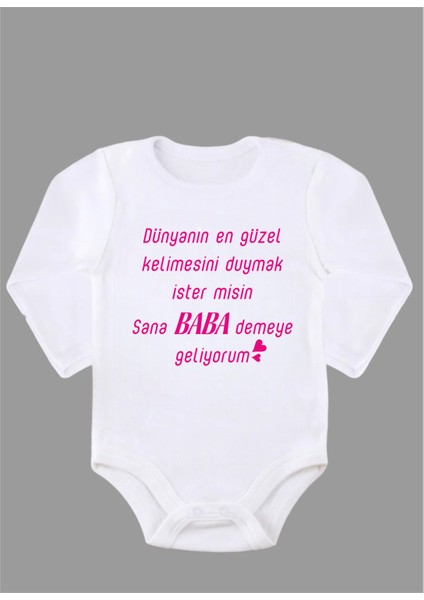Uzun Kollu Organik Pamuk Baskılı Bebek Body Çıtçıtlı Zıbın ZBN097
