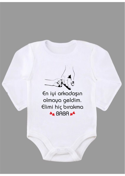 Uzun Kollu Organik Pamuk Baskılı Bebek Body Çıtçıtlı Zıbın Zbn098