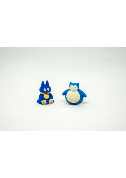 Munchlax - Snorlax Pokemon 3D Model Evrim 2li Tüm Set