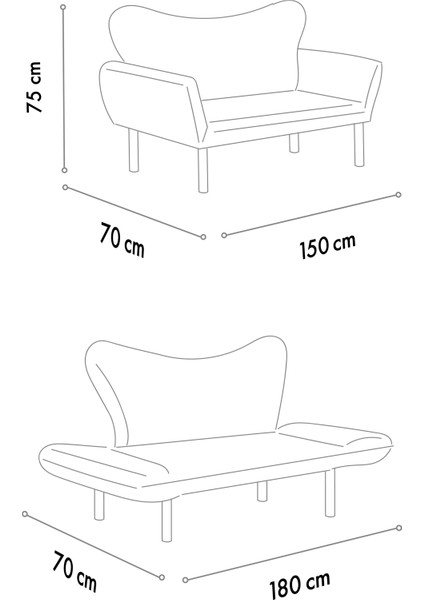 Chatto İkili Yataklı Koltuk Gök Mavi