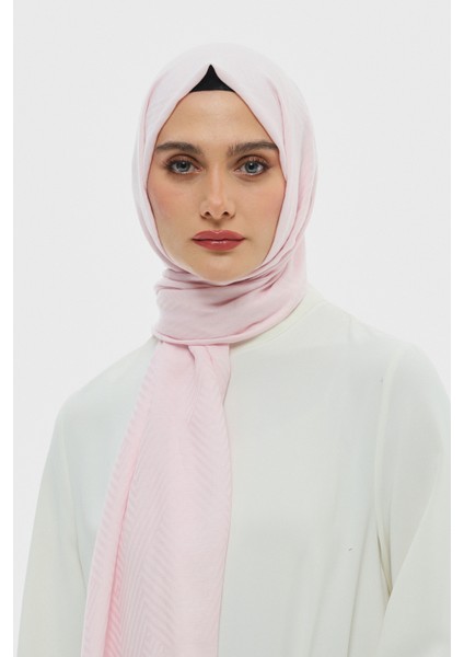 Pembe Zikzak Desen Tencel Ipek Şal 242902636