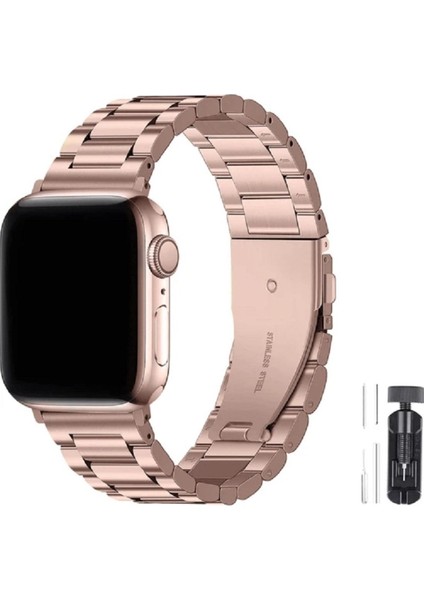 Apple Watch Seri 10 42 mm ile Uyumlu Paslanmaz Çelik Kordon ve Kayış Ayarlama Aparatı