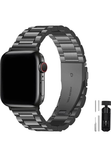 Apple Watch Seri 10 46 mm ile Uyumlu Paslanmaz Çelik Kordon ve Kayış Ayarlama Aparatı