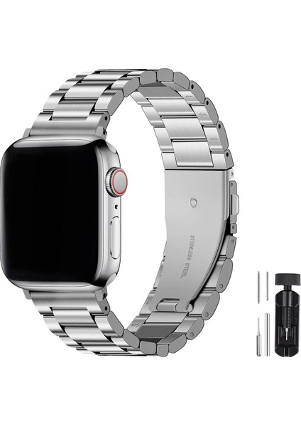 Apple Watch Seri 10 46 mm ile Uyumlu Paslanmaz Çelik Kordon ve Kayış Ayarlama Aparatı