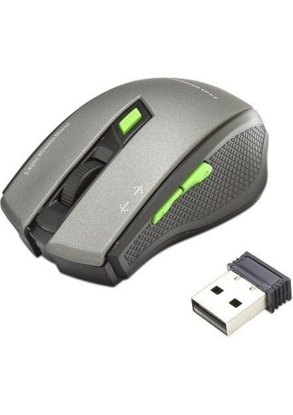 HDX3404-SG 1600DPI 2.4ghz USB Kablosuz Mouse - Siyah-Gri