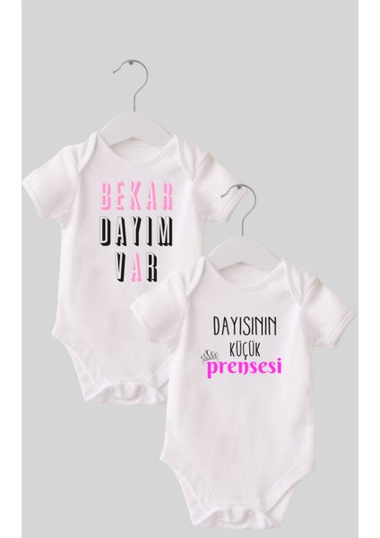 20 Dayı Set 2 'li Organik Pamuk Baskılı Bebek Body Zıbın ZBN210
