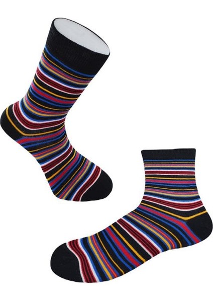 Erkek Pamuk Dikişsiz Ince Çizgili Renkli Konforlu Rahat Özel Seri 3'lü Soket Çorap fiyatları