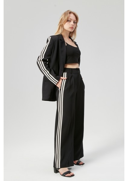 Kadın Şerit Detaylı Palazzo Pantolon fiyatları