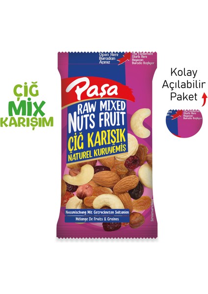 Paşa Kuruyemiş Çiğ Karışık Naturel Kuruyemiş 40 gr x 12 Adet