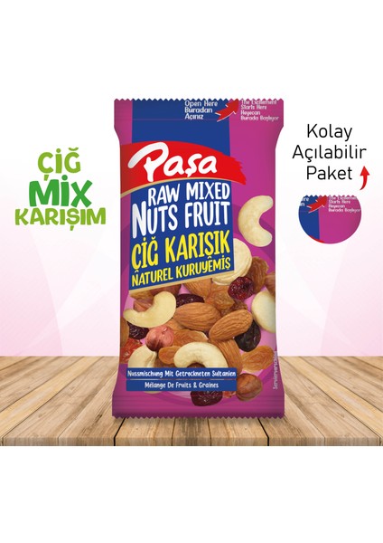 Paşa Kuruyemiş Çiğ Karışık Naturel Kuruyemiş 40 gr x 12 Adet