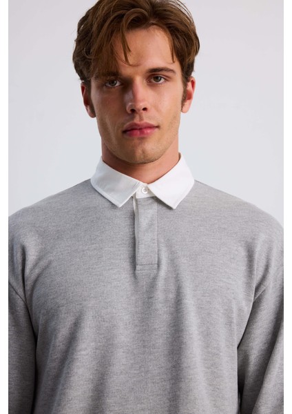 Gömlek Yaka Sweatshirt