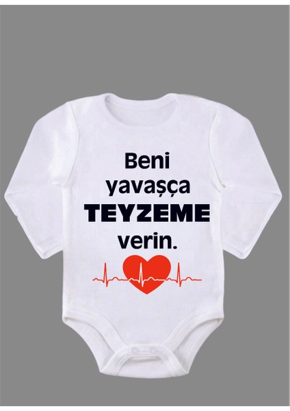 Uzun Kollu Organik Pamuk Baskılı Bebek Body Çıtçıtlı Zıbın ZBN064