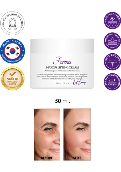 P-Focus Lifting Etkili Yüz Kremi 50 ml