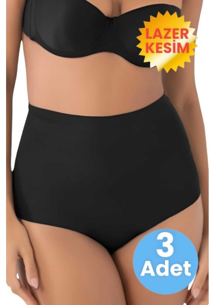 Kadın Lazer Kesim ve Toparlayıcı Slip Külot Korse 3'lü Set