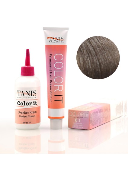 Color-It 100 ml Permanent Saç Boyası 8.1 (Açık Küllü Kumral)