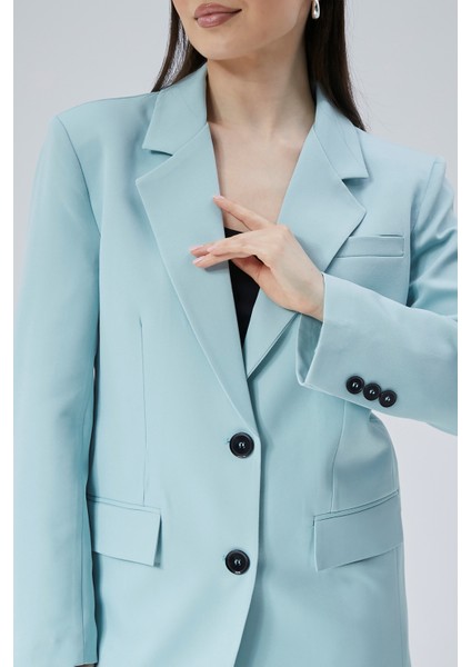 Mint Kadın Düğmeli Oversize Blazer Ceket