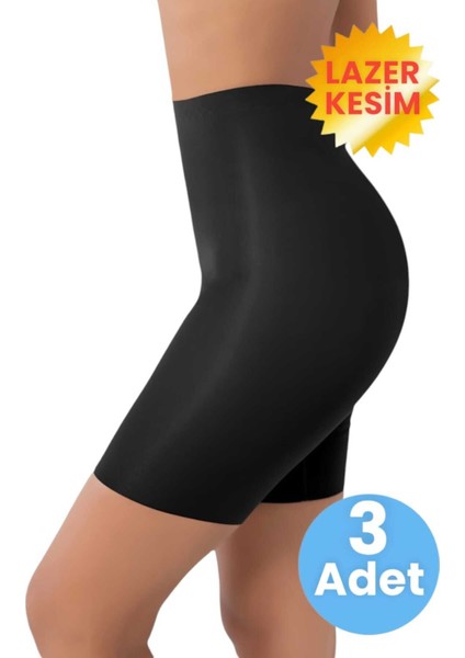 Kadın Dikişsiz ve Toparlayıcı Lazer Kesim Paçalı Korse 3'lü Set
