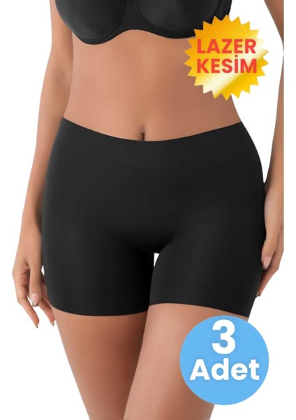Kadın Lazer Kesim ve Toparlayıcı Yüksek Bel Boxer Korse 3'lü Set