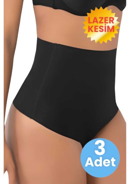Kadın Lazer Kesim ve Toparlayıcı String Korse 3'lü Set