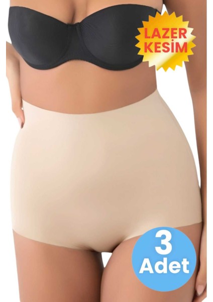 Kadın Lazer Kesim ve Toparlayıcı Slip Külot Korse 3'lü Set