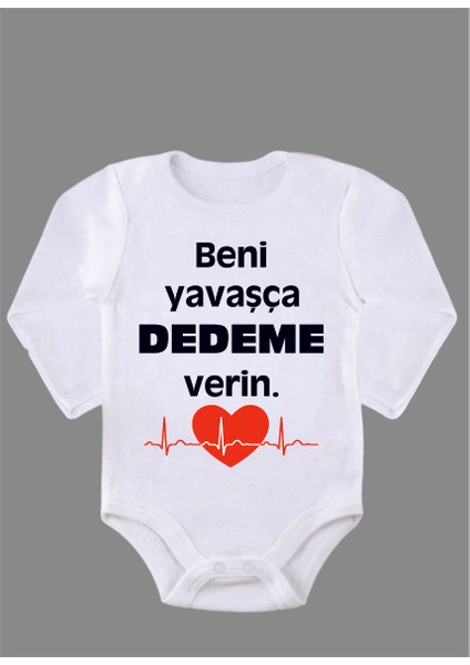 Uzun Kollu Organik Pamuk Baskılı Bebek Body Çıtçıtlı Zıbın Zbn062