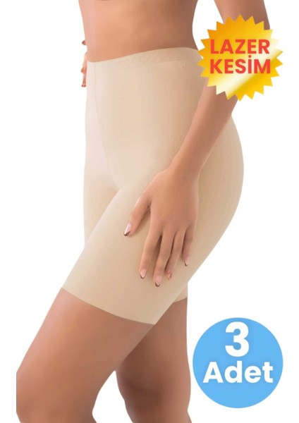 Kadın Dikişsiz ve Toparlayıcı Lazer Kesim Paçalı Korse 3'lü Set
