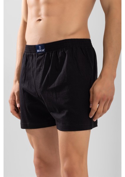 Erkek Pamuklu Düz Boxer 1119 Siyah
