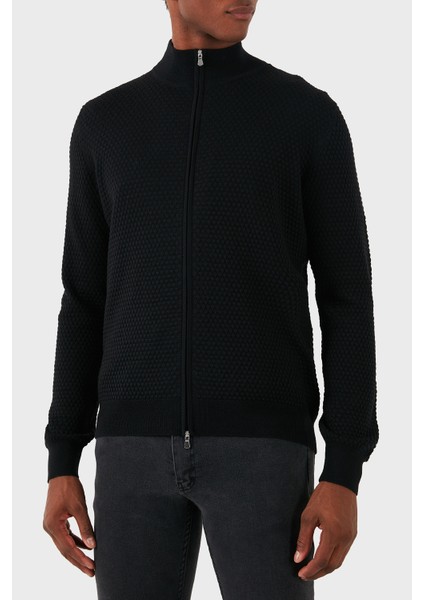 % 100 Yün Regular Fit Dik Yaka Fermuarlı Hırka Erkek Hırka 57178 14222 099 fiyatları