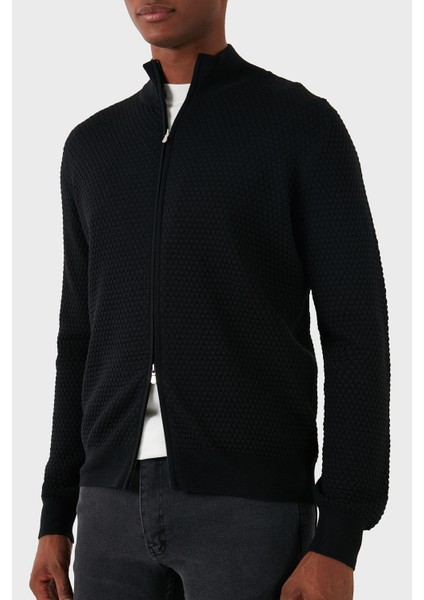 % 100 Yün Regular Fit Dik Yaka Fermuarlı Hırka Erkek Hırka 57178 14222 099 modelleri
