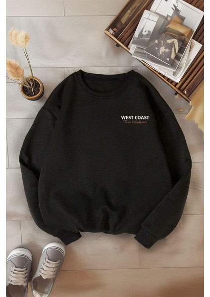 Unisex Moda Şık Oversize Bisiklet Yaka Standart Kol Standart Geniş Kesim Sıcak Tutan Sweatshirt