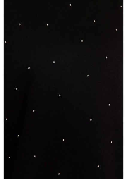 Kadın Büyük Beden Moda Oversize Bisiklet Yaka Düşük Kol Regular Kalın Zımba Detaylı Örme Sweatshirt indirimleri