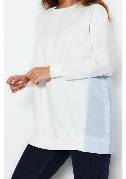 Kadın Tesettür Moda Şık Regular Bisiklet Yaka Standart Kol Regular Dokuma Parçalı Örme Tunik fiyatları