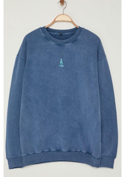 Kadın Moda Bol Bisiklet Yaka Standart Kol Standart Geniş Kesim %100 Pamuk Mistik Temalı Sweatshirt