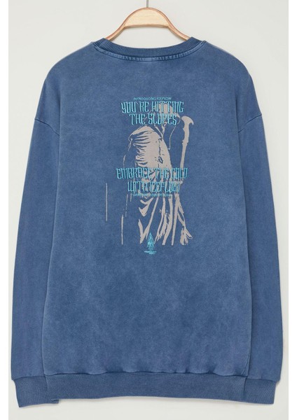 Kadın Moda Bol Bisiklet Yaka Standart Kol Standart Geniş Kesim %100 Pamuk Mistik Temalı Sweatshirt modelleri