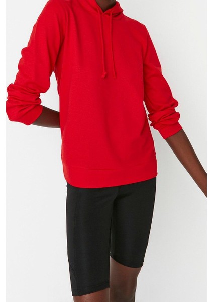 Kadın Moda Şık Regular Kapüşonlu Standart Kol Regular Normal Kalıp Basic Ince Örme Sweatshirt