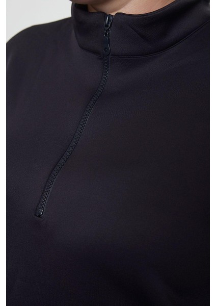Kadın Büyük Beden Moda Şık Oversize Dik Yaka Düşük Kol Uzun Geniş Kalıp Örme Sweatshirt