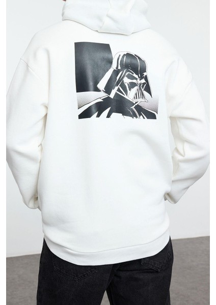 Kadın Moda Şık Bol Kapüşonlu Standart Kol Standart Normal Kesim Star Wars Lisanslı Sweatshirt