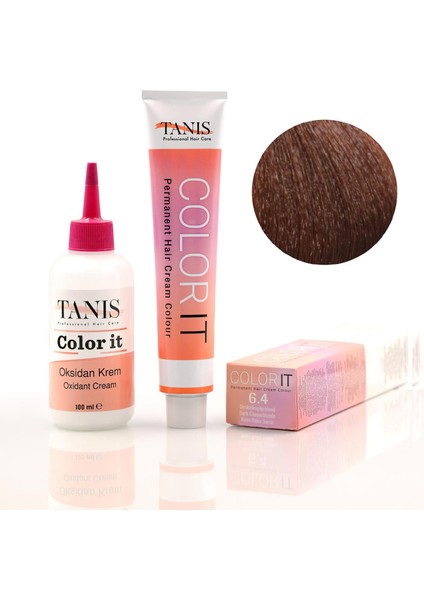 Color-It (100 Ml) Permanent Saç Boyası 6.4 (Koyu Bakır Sarı)