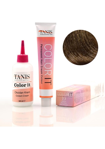 Color-It (100 Ml) Permanent Saç Boyası 7.7 (Açık Kahverengi)