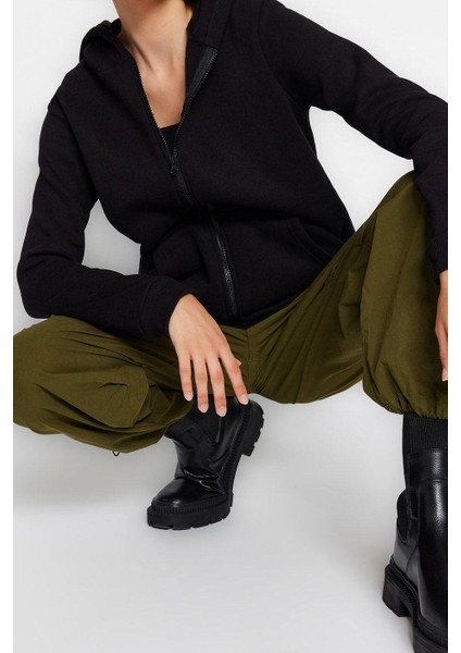 Kadın Moda Şık Regular Kapüşonlu Standart Kol Regular Örme Sweatshirt