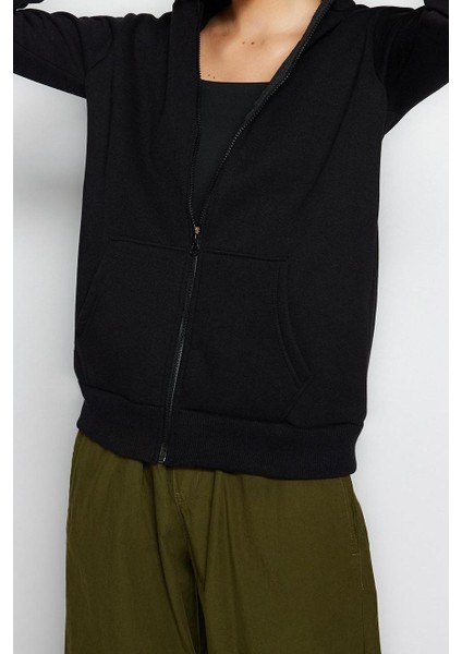 Kadın Moda Şık Regular Kapüşonlu Standart Kol Regular Örme Sweatshirt