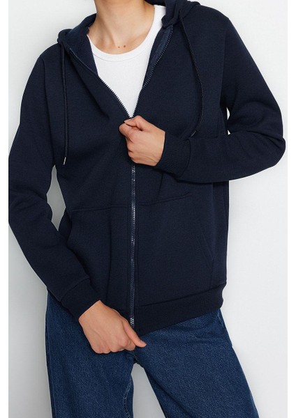 Kadın Moda Şık Oversize Kapüşonlu Düşük Kol Uzun Geniş Kalıp Kalın Içi Polarlı Sweatshirt
