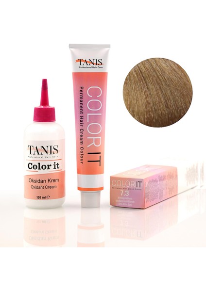 Color-It (100 Ml) Permanent Saç Boyası 7.3 (Orta Altın Sarışın)