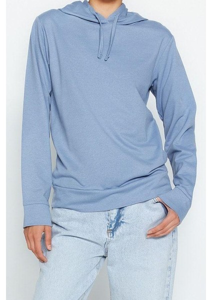 Kadın Moda Şık Regular Kapüşonlu Standart Kol Regular Ince Örme Sweatshirt