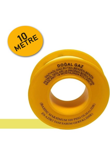 10 Metre Ptfe Doğalgaz Teflon Bant (Güvenliğiniz Için Yüksek Kalite)