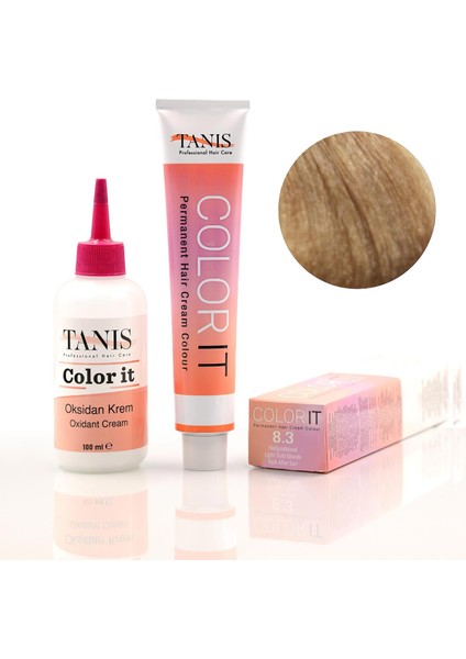 Color-It 100 ml Permanent Saç Boyası 8.3 (Açık Altın Sarışın)