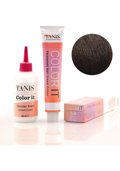 Color-It 100 ml Permanent Saç Boyası 5n (Açık Kestane)