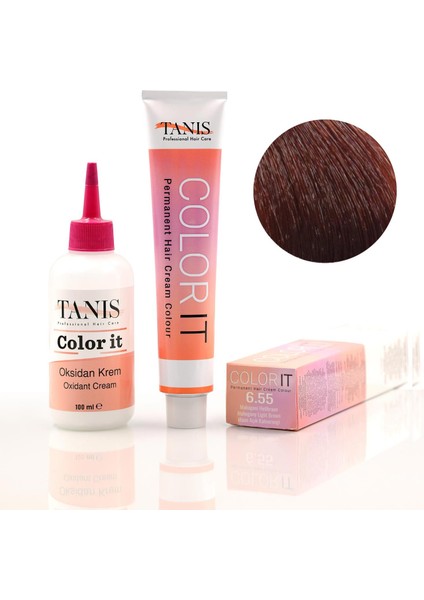 Color-It (100 Ml) Permanent Saç Boyası 6.55 (Maun Açık Kahverengi)